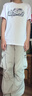 李寧童裝短袖文化衫男女小大童2026夏季新款棉質舒適透氣圓領運動上衣 白/云紫色-4 150 曬單實拍圖