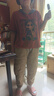 啄木鳥（TUCANO）時尚休閑百搭短袖套裝女2026夏季新款寬松連帽印花t恤+哈倫褲 橘色T恤+卡其褲子 L 115-135斤 曬單實拍圖