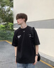 OFF-WHITE?情侶裝夏季寬松高端純棉短袖T恤男士女款2026新款潮牌運動半袖 黑色 M 曬單實拍圖