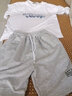 摘星少年衣服男夏季兩件裝五分短袖t恤休閑套裝男港風(fēng)寬松百搭炸街短袖短褲套裝 Y59白色+T888淺灰色 L 曬單實(shí)拍圖