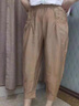 圣雪緹2025新款棉麻女褲夏季薄款松緊寬松休閑褲女中年小個(gè)子九分哈倫褲 淺咖色[棉麻面料子] L [106-120斤] 曬單實(shí)拍圖