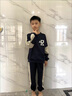 芭菲悅兒童運(yùn)動(dòng)套裝男童春秋款衣服中大童男孩帥氣休閑衛(wèi)衣褲兩件套外穿 藏青套裝 150碼建議身高135-145cm 曬單實(shí)拍圖