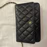 香奈兒（CHANEL）女包 CHANEL WOC金扣顆粒壓花菱格紋小牛皮鏈條包 斜挎發財包 AP0250 Y01864 C3906 19.2X12.3X3厘米 曬單實拍圖