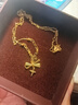 周大生爆閃金黃金項鏈女足金小甜星套鏈蝴蝶結星星吊墜七夕情人節禮物 足金絲帶甜心套鏈-總鏈長約40+5cm 約4.08g【實際克重以發貨為準，多退少補】 曬單實拍圖