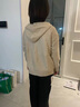 羅蒙（ROMON）毛衫女秋冬新款寬松加厚連帽毛衣外套休閑百搭外穿針織開衫上衣服 米色 M 小碼 100-125斤 曬單實拍圖