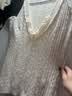 :CHOCOOLATEit美式簡約風蕾絲V領短袖T恤女士夏季修身顯瘦上衣 杏色   M    曬單實拍圖