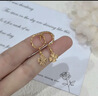 老廟黃金耳環(huán)耳墜女四葉草足金999耳圈耳線送老婆耳釘首飾媽媽禮物 流蘇蝴蝶耳環(huán)約2.46g 曬單實(shí)拍圖