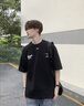 OFF-WHITE?情侶裝新款寬松短袖T恤圓領半袖高端純棉男裝上衣 深灰色 XL 曬單實拍圖