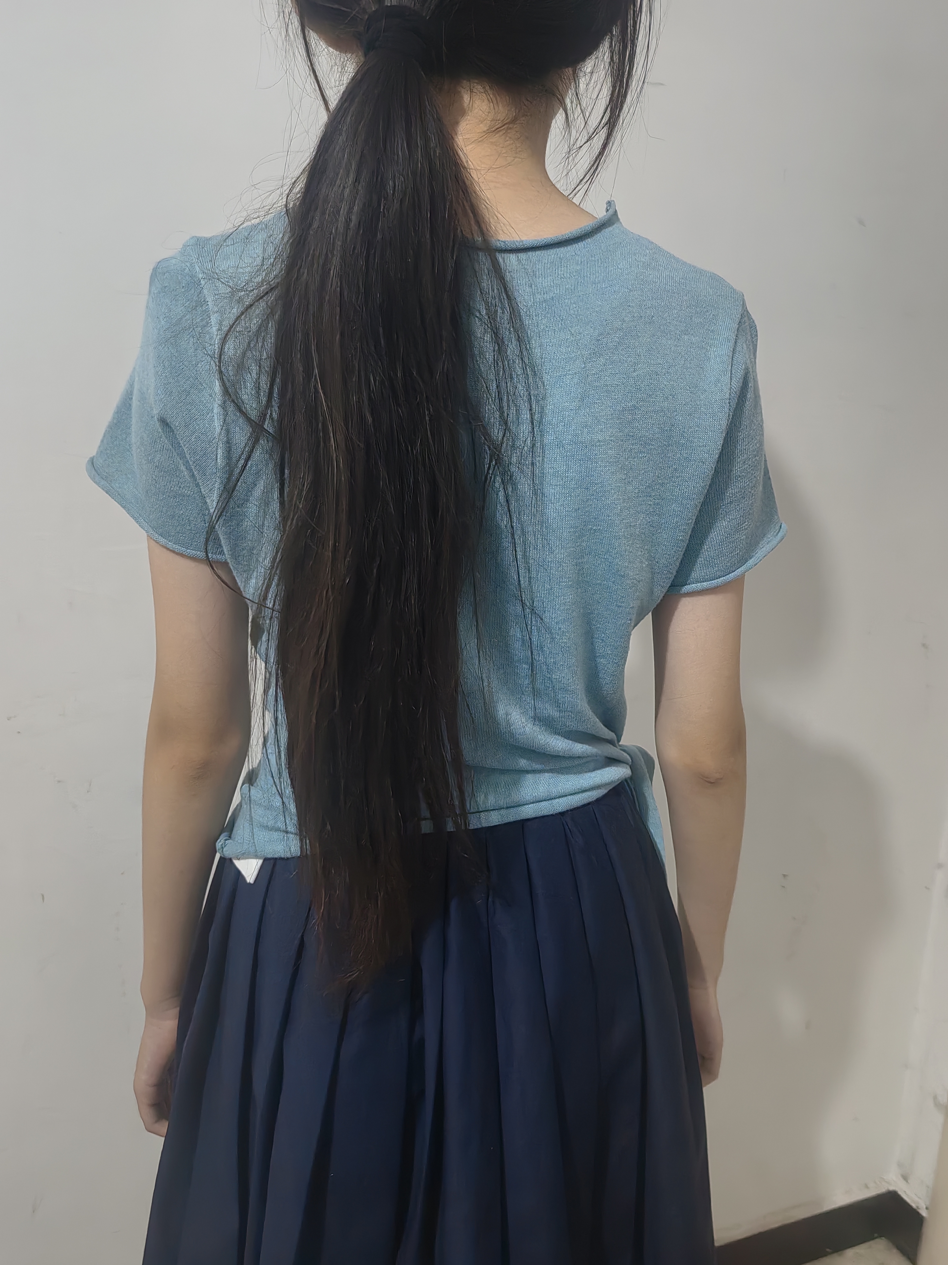 :CHOCOOLATEit時(shí)尚簡約風(fēng)短袖T恤女夏季修身顯瘦收腰簡約百搭上衣 薄荷綠   M 曬單實(shí)拍圖
