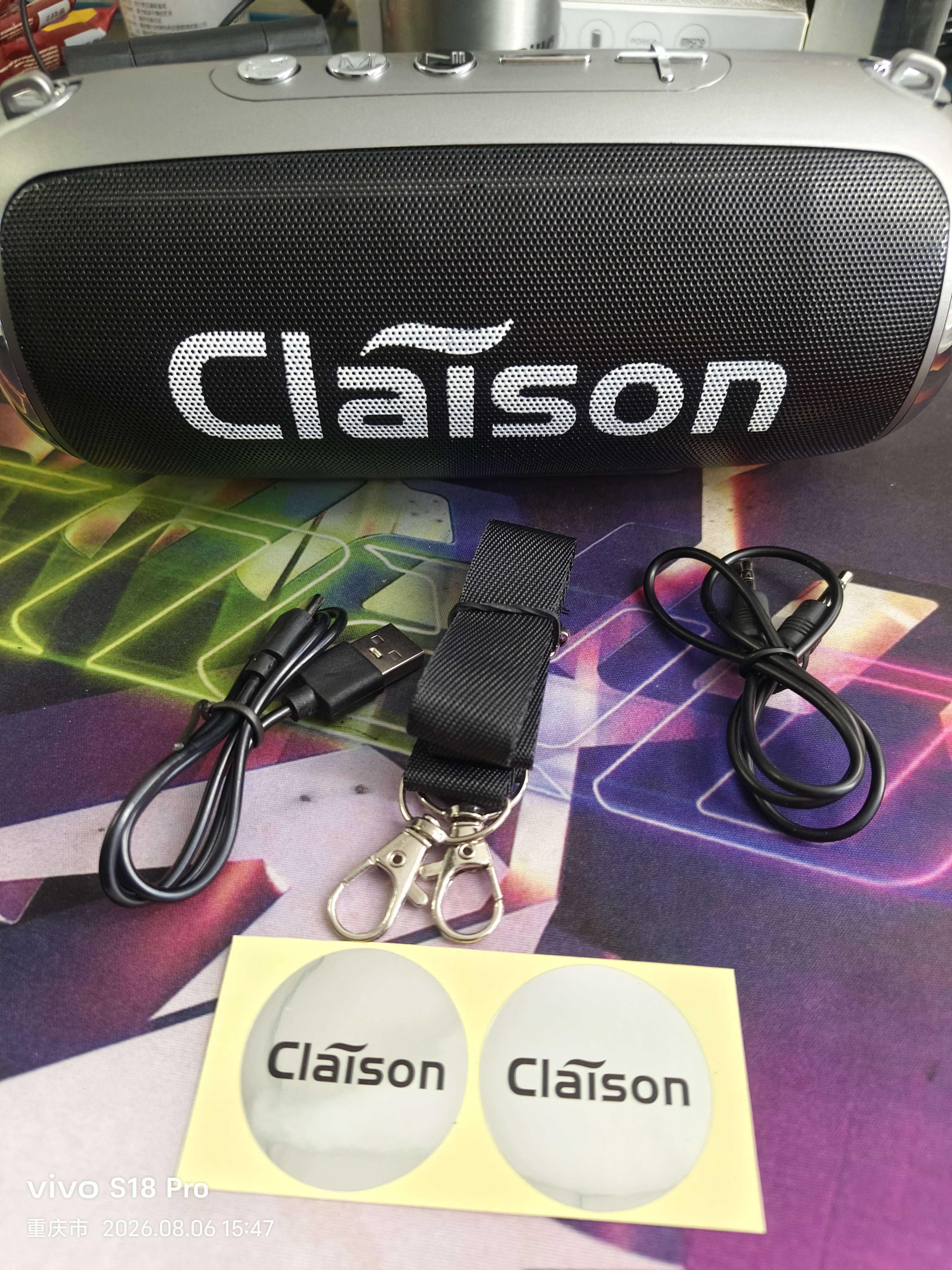 CLAISON無線藍牙音箱重低音炮防水設計戶外便攜音箱桌面音響家用可插卡持久續航高音質智能大音量音箱 錆色【超重低音炮/9D環繞】 曬單實拍圖