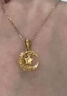 中國黃金（CHINA GOLD）黃金項鏈碎冰冰星月之戀999足金項鏈吊墜套鏈生日禮物送女友老婆 金約1.15g-1.25g+s925銀鏈+玫瑰花禮盒 曬單實拍圖