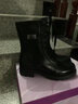 巡洋艦3513女靴新品冬季加絨保暖棉靴羊毛靴子高幫靴 黑色毛靴 39 曬單實(shí)拍圖