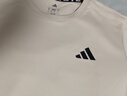 阿迪達斯（adidas）26新款短袖男款夏季輕薄速干短袖戶外運動圓領休閑T恤 米白色 L 曬單實拍圖