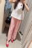 MUJI 女式 漢麻水洗寬版褲女裝褲子女款女士長褲休閑褲闊腿褲26年春夏 粉紅色 L （165/70A） 曬單實拍圖