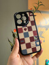 圣圖朗新款17格子愛(ài)心小羊皮適用于iPhone15Pro蘋(píng)果14Promax手機殼13高級感8plus女全包12軟套防摔16小眾 黑色-格子愛(ài)心英文-小羊皮 iPhone 15 Pro 曬單實(shí)拍圖