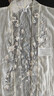 十三余小豆蔻兒[玉蘭瓶]夏季刺繡罩衫對(duì)襟衫吊帶闊腿褲漢元素套裝女 對(duì)襟衫 S 曬單實(shí)拍圖