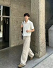 燦圖 肌理感老錢風polo衫短袖t恤男夏季薄款海鷗正肩半袖高端冰絲上衣 白色 XL 建議120斤到140斤 曬單實拍圖