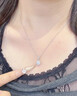 老鳳祥七夕情人節禮物一克拉莫桑鉆999足銀項鏈女士新款女友老婆 曬單實拍圖