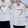 羅蒙（ROMON）情侶裝早春2026新款潮牌設計感夏裝純棉寬松情侶套裝短袖t恤班服 黑色男+白色女 XL L =男XL+女L 曬單實拍圖