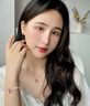 柯芙尼（kefuni）S925銀貓眼石吊墜平安鎖項鏈女月光石鎖骨鏈?zhǔn)フQ節(jié)禮物送女友老婆 桃之夭夭項鏈 曬單實拍圖