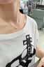 愛馬仕（HERMES）Mini Pop H項鏈 玫瑰金鏈條橢圓立體琺瑯項鏈送女友七夕送禮 白色玫瑰金H147992FO49 鏈長40cm吊墜0.7*0.9cm 曬單實拍圖