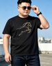 JEEP SPIRIT2026夏季特大碼男裝短袖t恤加肥加大胖子肥佬寬松半截袖打底衫 黑色01 3XL 曬單實拍圖