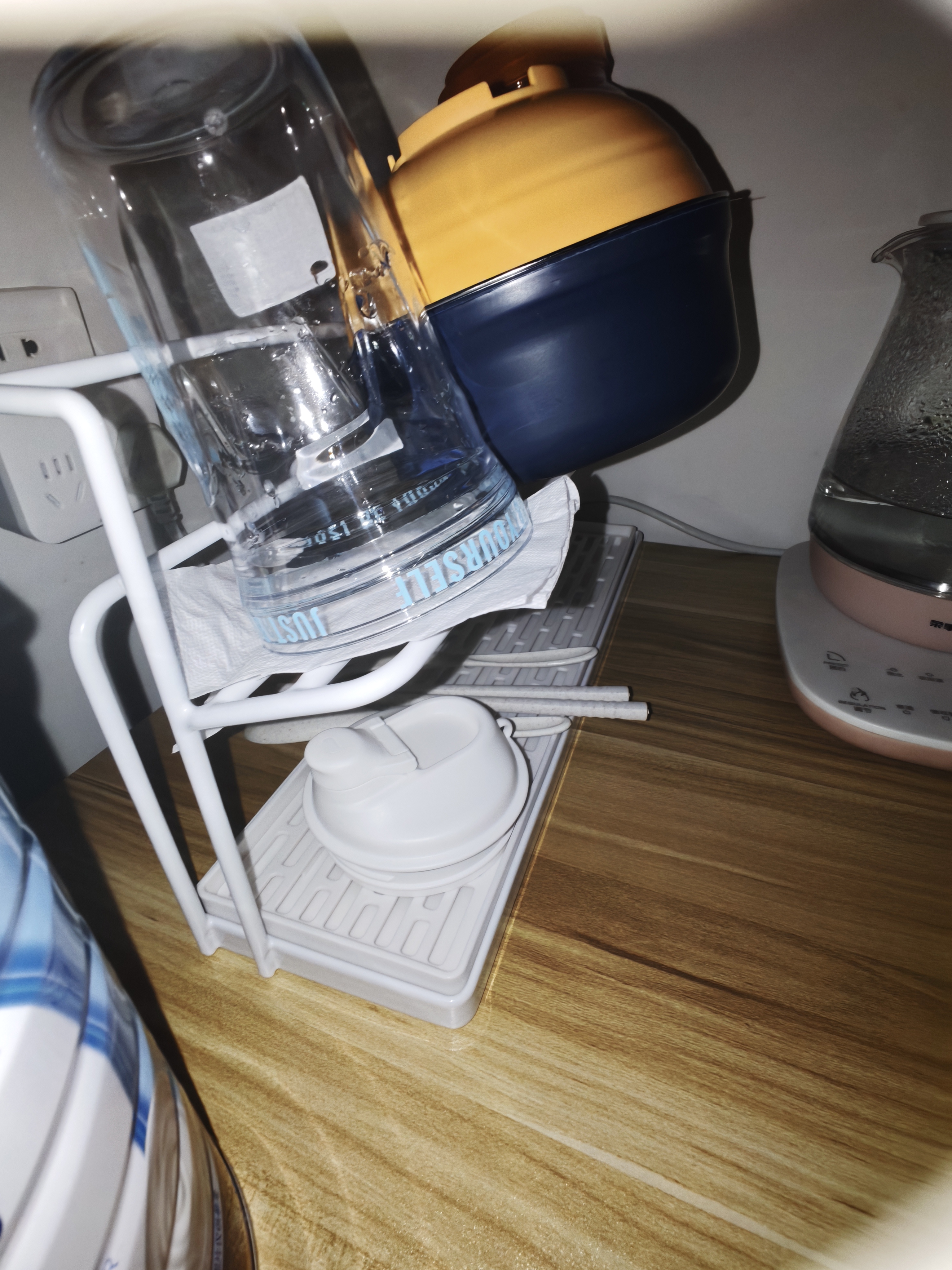 圣西陶杯架廚房瀝水置物架多功能雙層水杯茶具收納架瀝水盤家用臺面杯架 曬單實拍圖