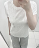 優衣庫麻混紡圓領T恤/短袖女裝合作款/26春夏新款486334 01 乳白色 M 曬單實拍圖