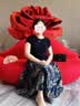 玫蘭妮青花瓷垂感大擺套裙26年夏季波西米亞風復古印花遮肉兩件套 曬單實拍圖