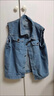 G.duck童裝兒童馬甲春秋2023新款男童牛仔外套秋裝薄款男孩坎肩背心外穿 藍色 160 (建議身高150cm 13-14歲)cm 曬單實(shí)拍圖