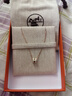 愛馬仕（HERMES）Mini Pop H項鏈 玫瑰金鏈條橢圓立體琺瑯項鏈送女友七夕送禮 白色玫瑰金H147992FO49 鏈長40cm吊墜0.7*0.9cm 曬單實拍圖