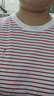 哈吉斯（HAZZYS）女裝 2026夏季新款女士短袖撞色條紋棉麻寬松圓領T恤ASTSE0DBE56 乳白色IV L (165/88A 40) 曬單實拍圖