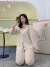莫代爾睡衣女夏季開衫長袖長褲套裝夏天女士2025新款秋冬款棉家居服 SSM-5596 L 【95-120斤】 曬單實拍圖
