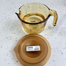 LUNTAYO高硼硅加厚耐熱玻璃量杯帶刻度烘焙打蛋杯面粉碗 棕色500ml帶蓋 曬單實(shí)拍圖