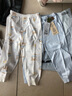 拉比童裝嬰兒褲子2022秋款兒童睡褲男女寶寶打底長(cháng)褲(2條裝) 粉藍080 曬單實(shí)拍圖
