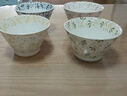 奧美優（AOmeiyou）斗笠碗家用新款陶瓷米飯碗5英寸飯碗高腳碗釉下彩4個裝 曬單實拍圖