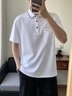 花花公子（PLAYBOY）2026新款純色翻領(lǐng)短袖T恤男士休閑商務(wù)半袖衫上衣男帶口袋POLO衫 白色 M 100-120（斤） 曬單實(shí)拍圖