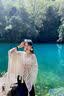 COSMICKISS民族風披肩夏季女薄款配裙子高級感披肩外搭云南大理穿搭旅游披風 民族風帶帽披肩【米白色】 135cm 曬單實拍圖