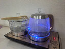 開品 全自動底部上水感應續水燒水壺 家用辦公電茶爐燒水消毒電熱水壺 嵌入式玻璃燒水壺茶桌一體套裝 1L 香檳金 20X37CM 燒水煮杯 桶水款 曬單實拍圖