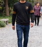 皮爾卡丹（pierre cardin）衛衣男士圓領2026春秋季新款潮流刺繡加絨加厚長袖T恤打底衫上衣 灰色 春秋款 2XL 【適合135-150斤】 曬單實拍圖
