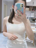 十月名裳【免穿內衣】孕婦哺乳背心夏季薄款吊帶喂奶神器內搭上衣 白色 XL 曬單實(shí)拍圖
