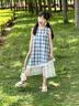 大童獨特漂亮裙子夏季2026新款女孩絕美連衣裙女童夏裝薄款背心裙 格子連衣裙 170 曬單實拍圖