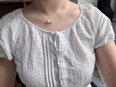 優衣庫麻混紡U領襯衫/短袖女裝/襯衣空調衫483892 01 乳白色 XL 曬單實拍圖