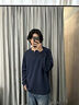 羅蒙（ROMON）高端100%純棉長袖t恤衫春秋季男裝寬松休閑v領(lǐng)體恤內(nèi)搭打底上衣服 深藍(lán)色-v領(lǐng) 【官方正品】 XL 曬單實(shí)拍圖