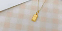 中國黃金（CHINA GOLD）小金磚黃金項鏈女士足金吊墜鎖骨鏈情人節生日禮物送女友送老婆 約1.2g小金磚黃金吊墜【贈鍍金銀鏈】 曬單實拍圖