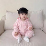 G.duck小黃鴨童裝新生兒衣服春秋季嬰兒沖鋒衣防風保暖連體衣寶寶外出服 圖片色 66cm 尺碼3-6個月(建議10-13斤) 曬單實拍圖