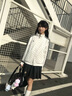 趣米樂(lè)韓系潮流波點(diǎn)開(kāi)衫衛(wèi)衣女秋季新款小個(gè)子學(xué)院風(fēng)條紋外套運(yùn)動(dòng)上衣服 白色 L 【建議100-120斤】 曬單實(shí)拍圖
