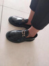卡帝樂(lè )鱷魚(yú)（CARTELO）春季皮鞋男休閑透氣懶人一腳蹬亮皮韓版百搭黑色鞋子男潮流樂(lè )福鞋 C09黑色 偏大一碼 41 曬單實(shí)拍圖