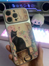 筱旺梅花黑貓適用iPhone17Promax手機殼磁吸新中式國潮蘋果16plus創(chuàng)意個性日韓15Pro防摔14復古防摔13 【梅花黑貓】鈦金色-康寧殼小羊皮-XW8162 iPhone 16 Pro Max 曬單實拍圖