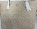 蔻馳（COACH）奢侈品奧萊款女包CITY33大號托特包單肩手提包送女友七夕禮物 CV976IMXDM淺卡其色 曬單實拍圖